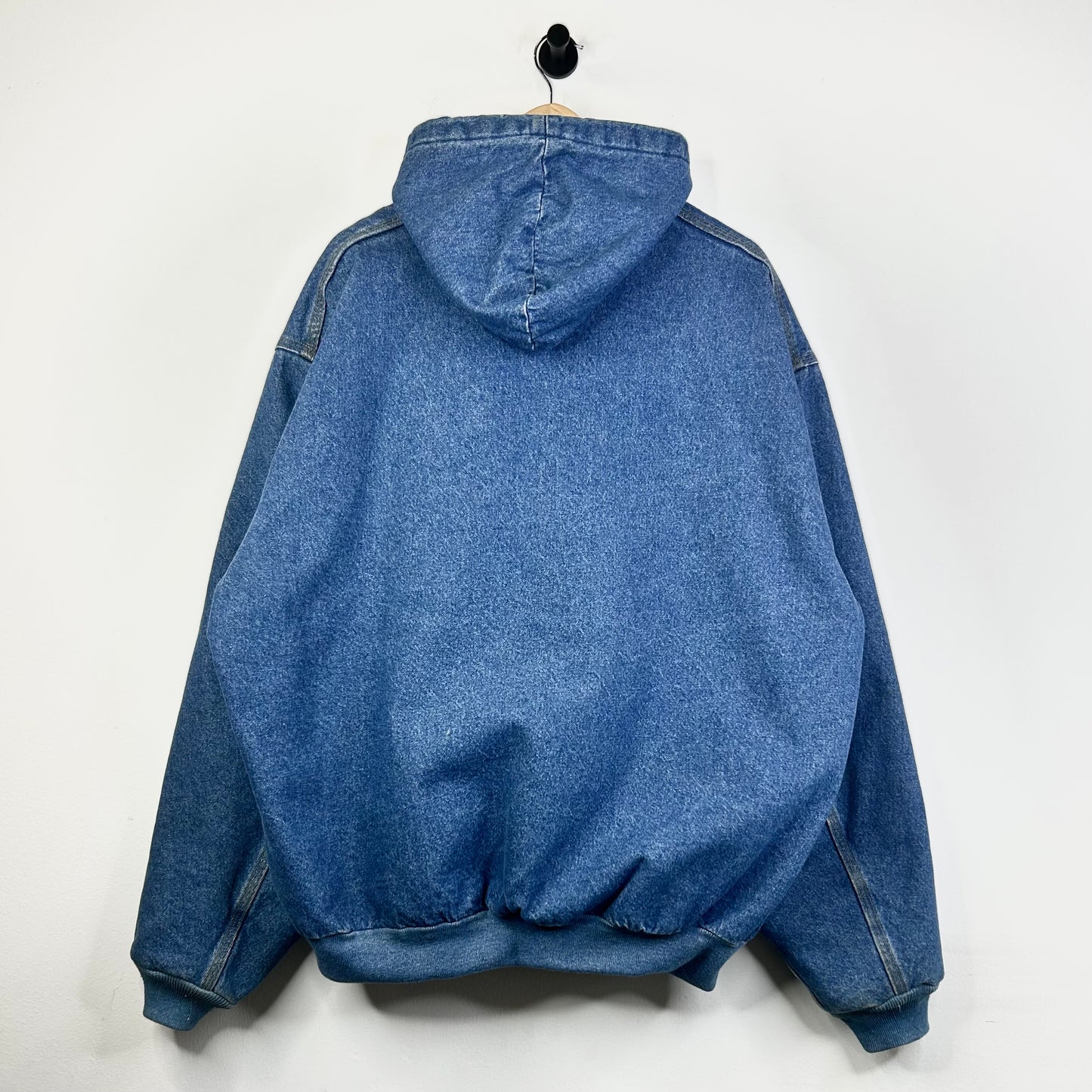 CARHARTT BLUE DENIM BROWN FLANEL INSIDE HOODED JACKET