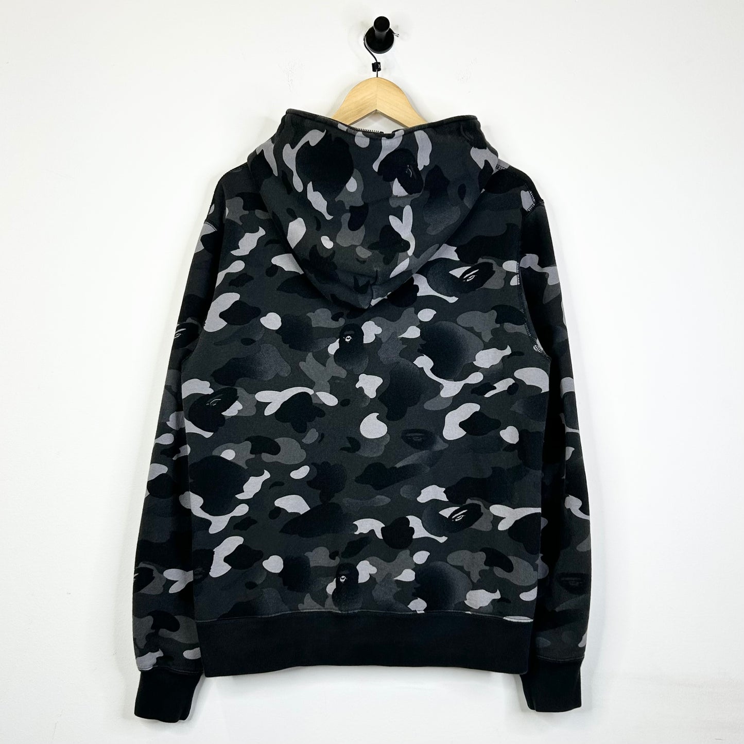 BAPE ALL BLACK CAMO ZIP UP