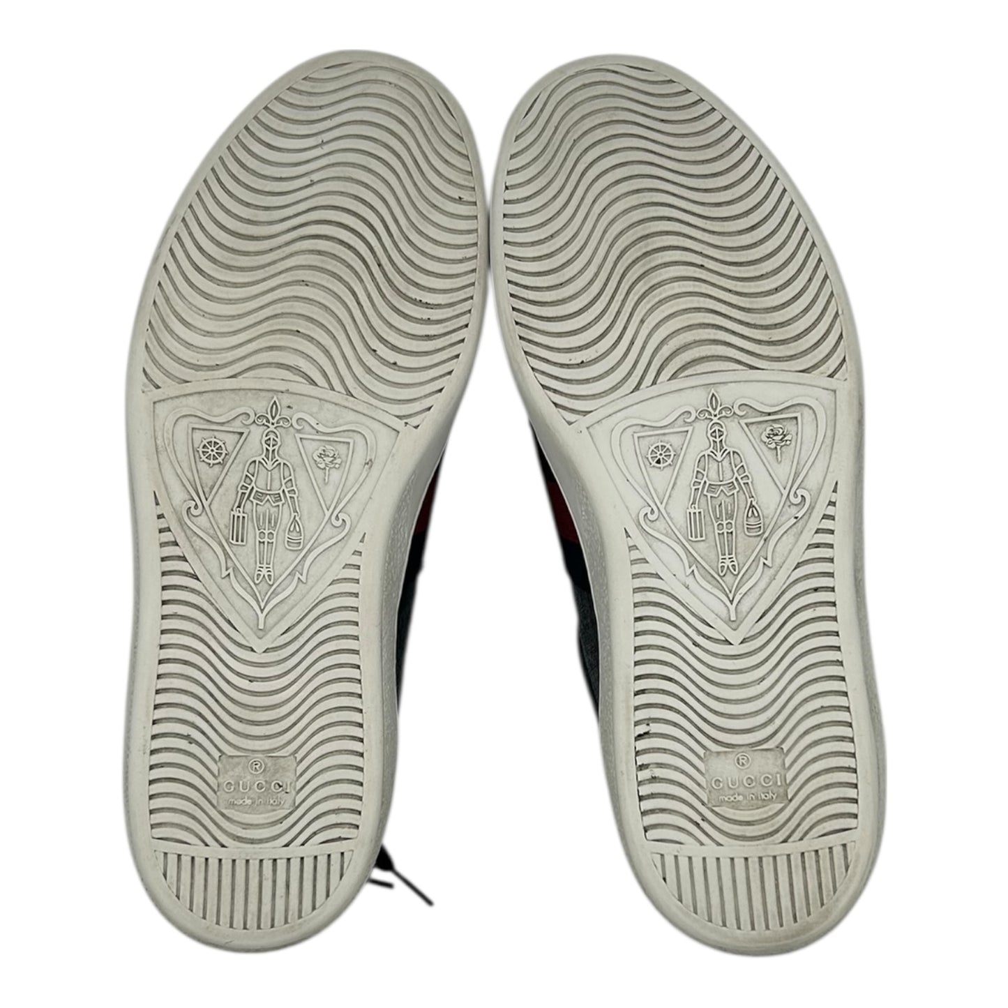 PREOWNED GUCCI ACE GG BLACK STRIPE LOWTOP