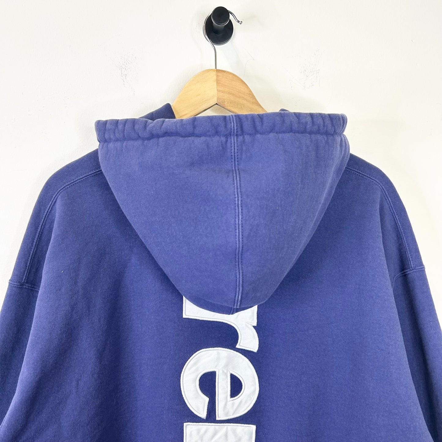 SUPREME BLUE SATIN APPLIQUE HOODIE