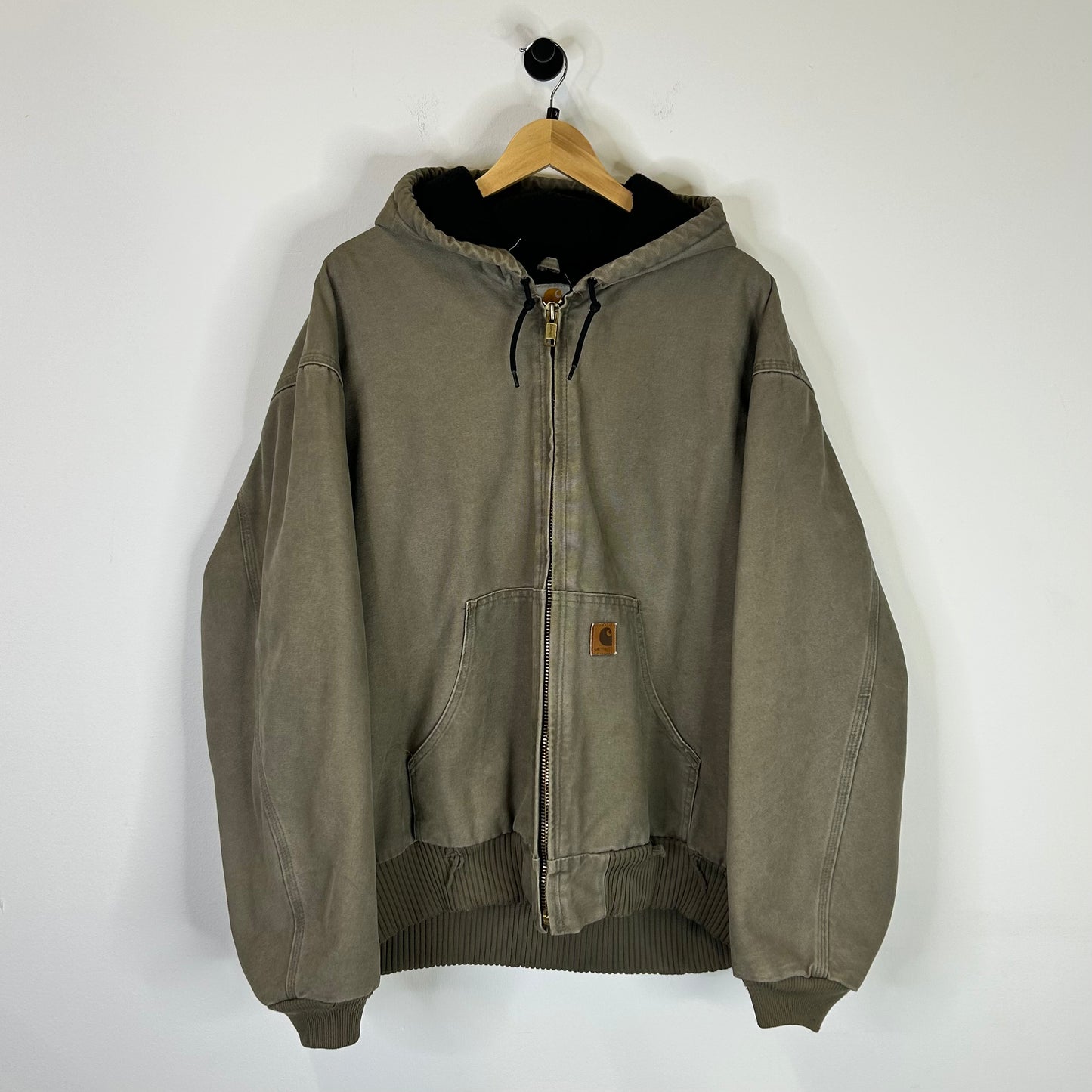 CARHARTT DUSTY OLIVE FLEECE LINED HOODED JACKET