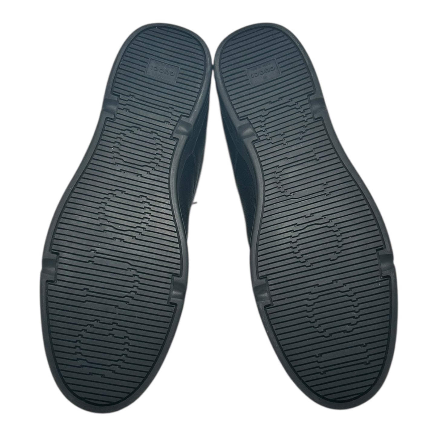 GUCCI INTERLOCKING G LOGO GREEN BLACK LEATHER LOW