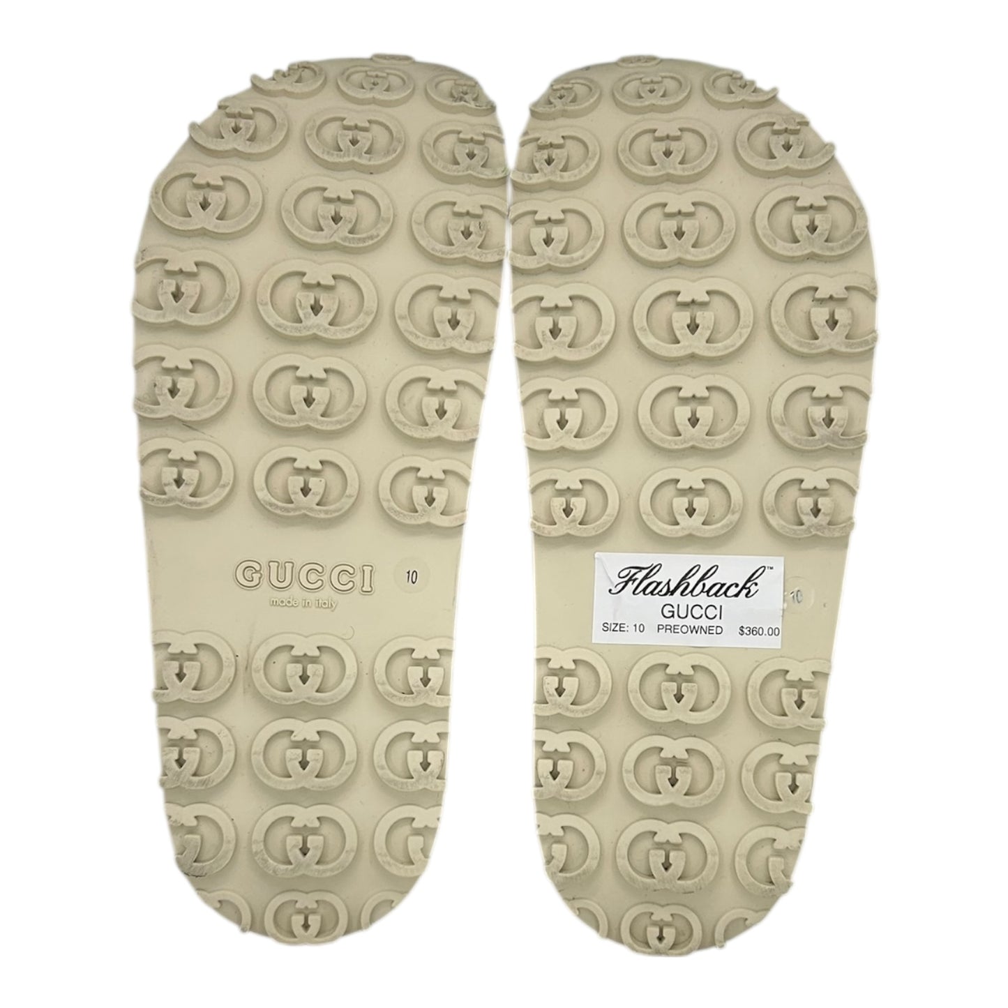 PREOWNED GUCCI INTERLOCKING G BEIGE EBONY SLIDE