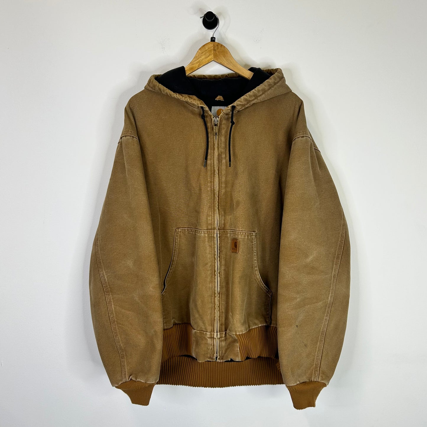 CARHARTT BROWN FLEECE LINED HOODED JACKET