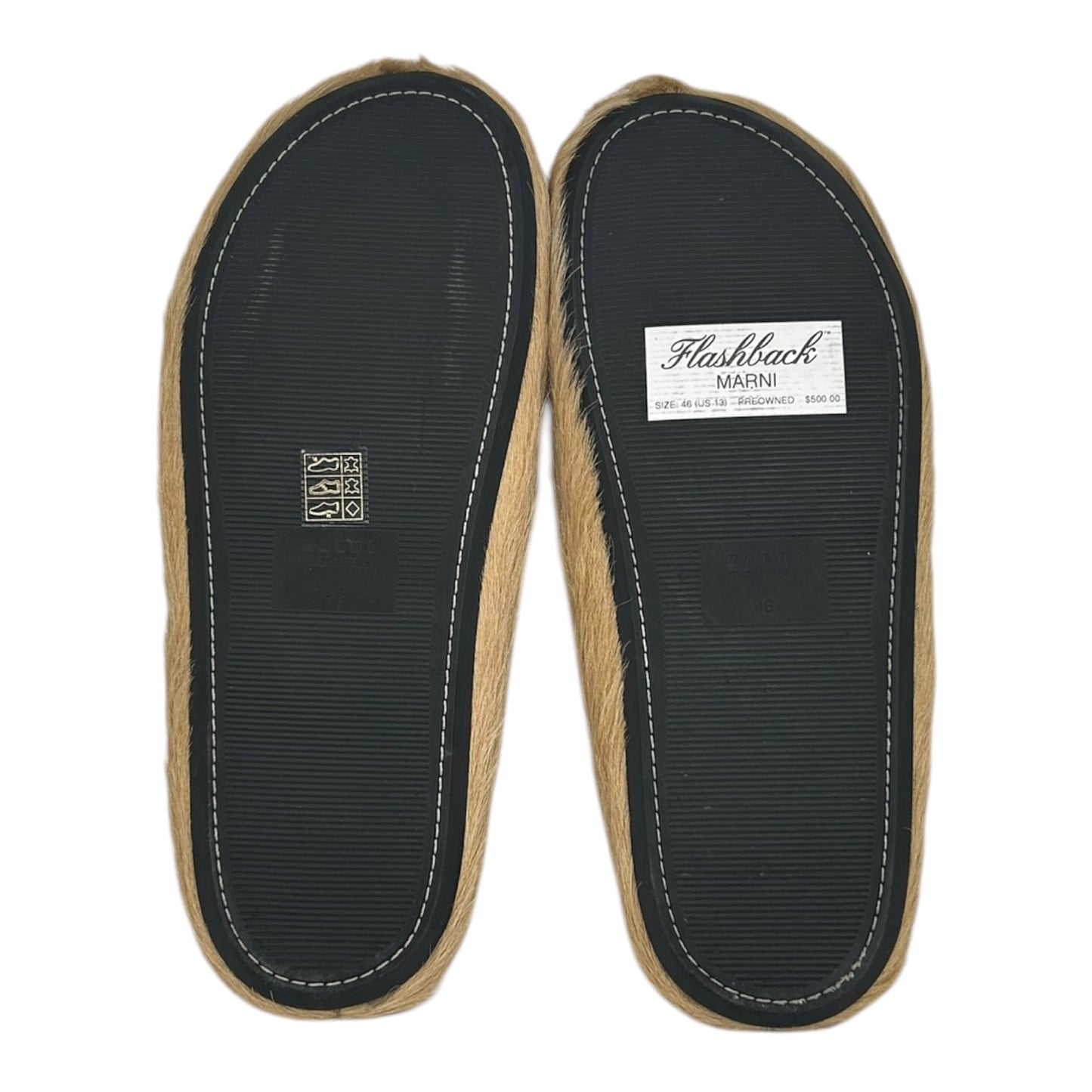 PREOWNED MARNI FUSSBETT BROWN SLIDES