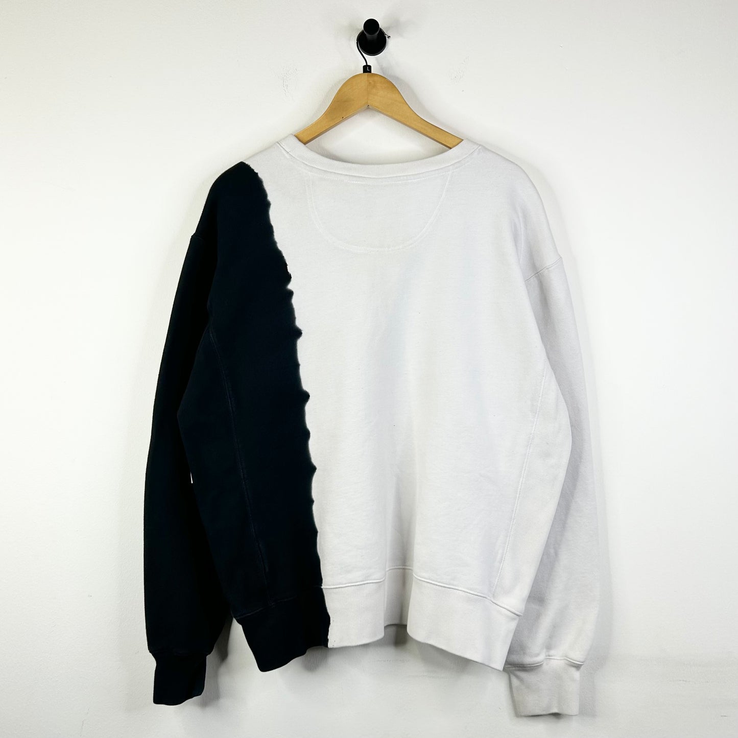 REVENGE WHITE BLACK SPLIT CREWNECK
