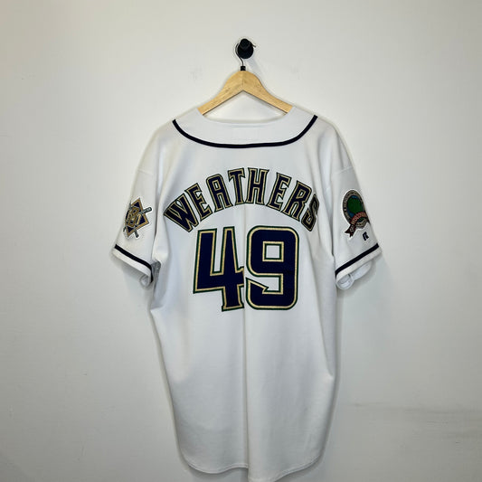 DAVID WEATHERS WHITE GAME-WORN JERSEY