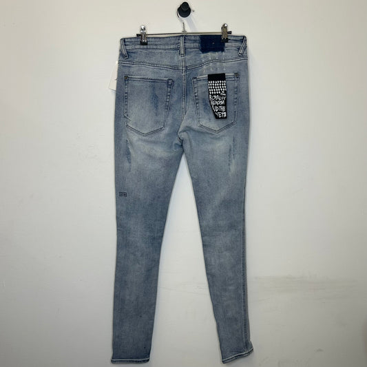 KSUBI RIPPED BLUE SKINNY JEAN