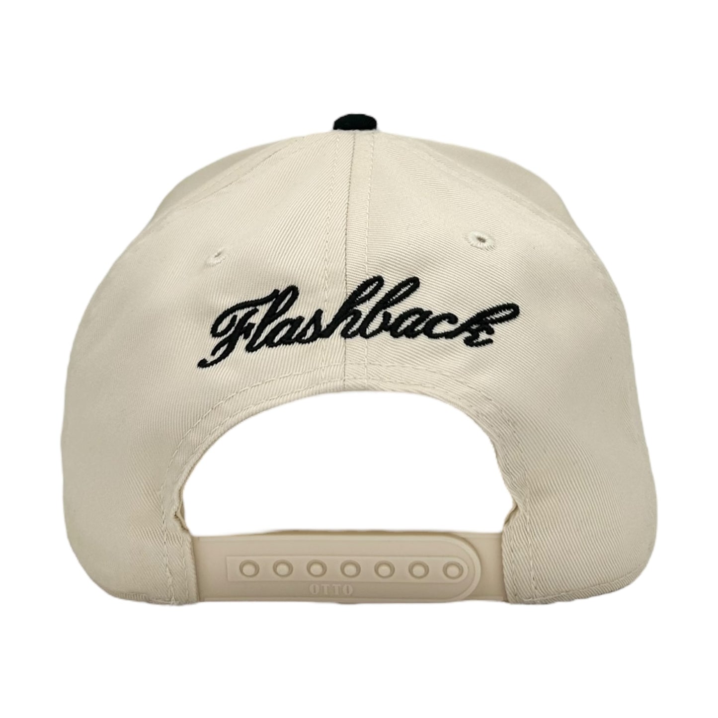 FLASHBACK CREAM BLACK BUTTERFLY EFFECT LOGO SNAPBACK HAT
