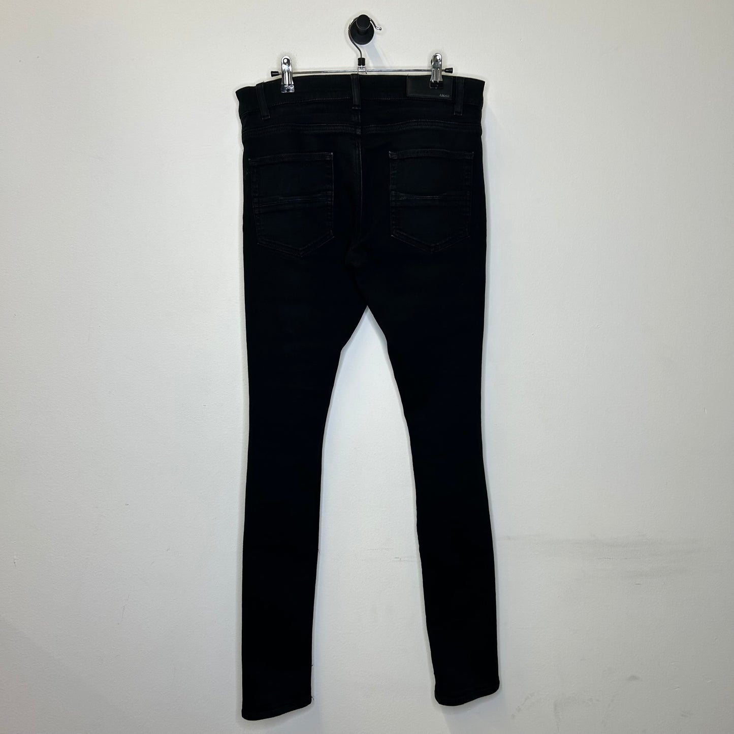 AMIRI DARK BLACK THRASHED CRYSTAL DENIM