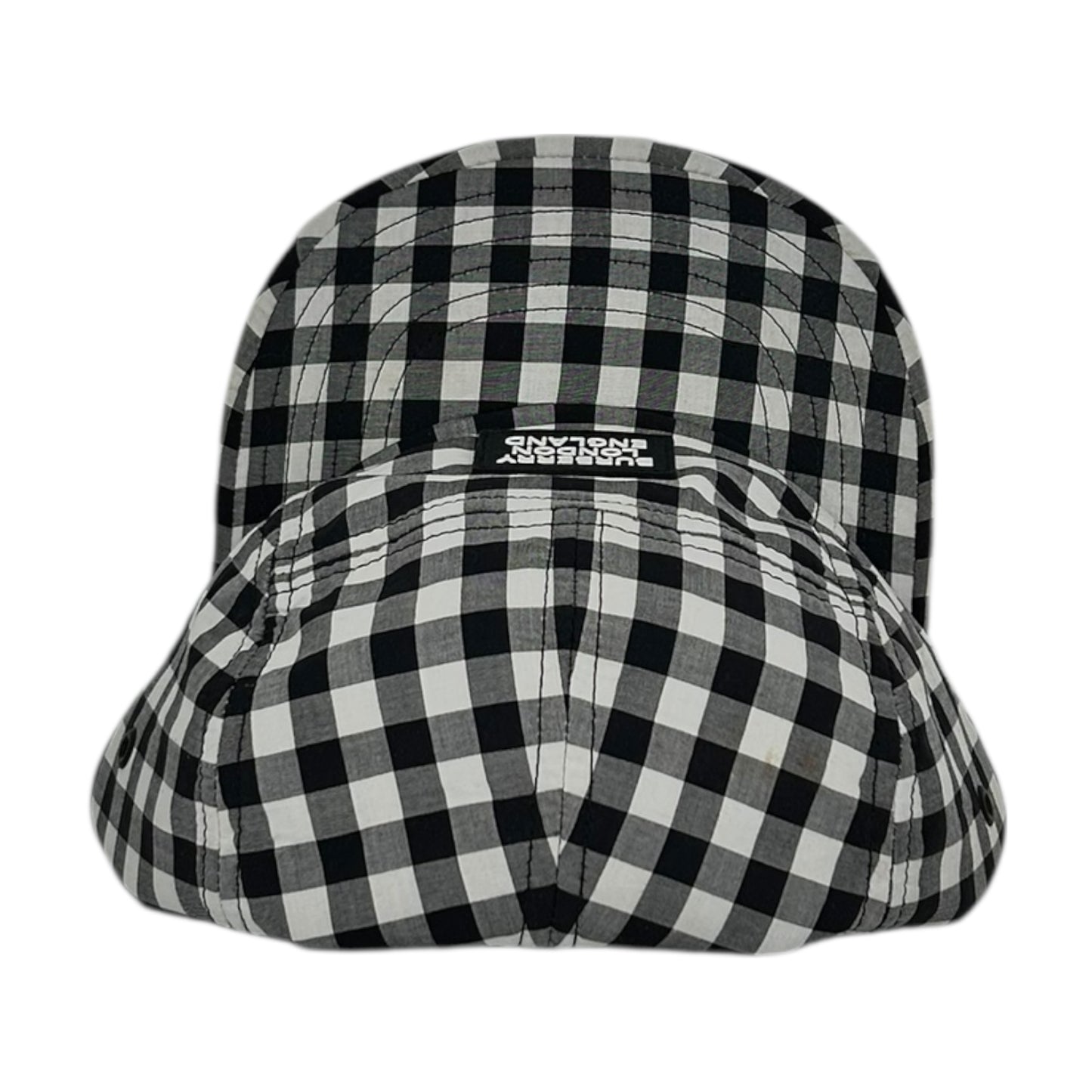 BURBERRY WHITE BLACK CHECKERED CONDUCTOR HAT