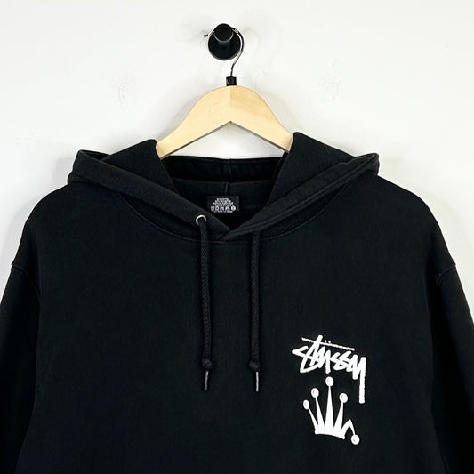 STUSSY BLACK REGAL CROWN HOODIE
