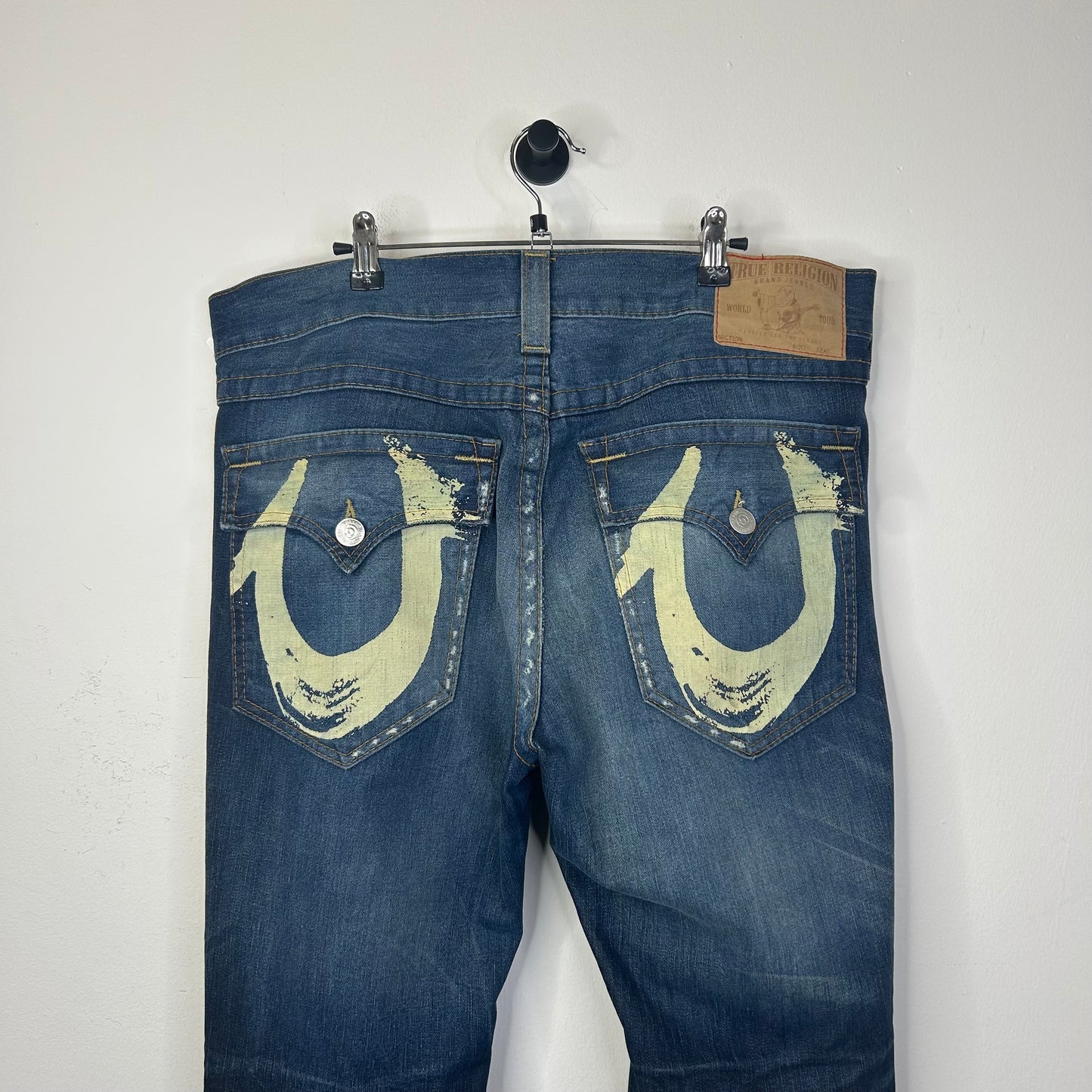 TRUE RELIGION PAINTED DISTRESSED DENIM