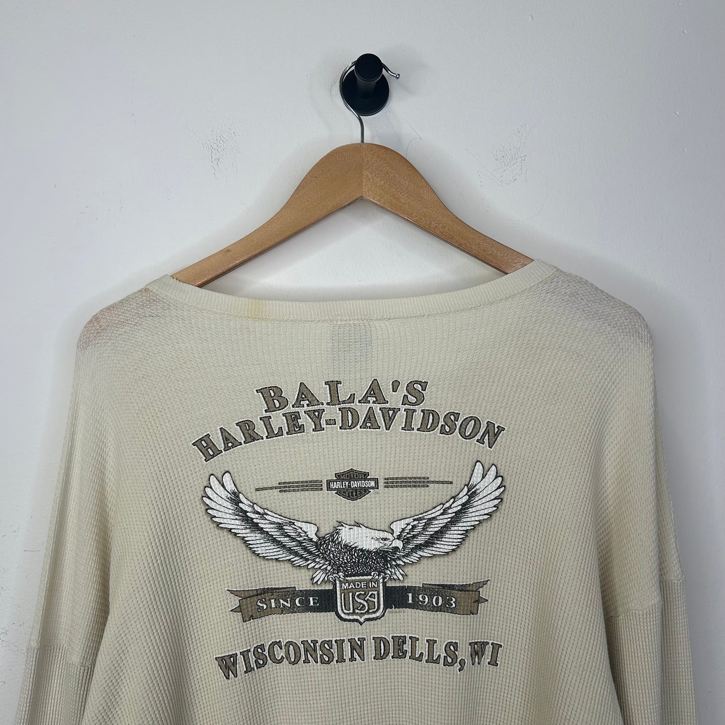 HARLEY DAVIDSON WAFFLE KNIT LONGSLEEVE WISCONSIN DELLS