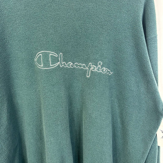 CHAMPION LOGO REVERSE GREEN CREWNECK
