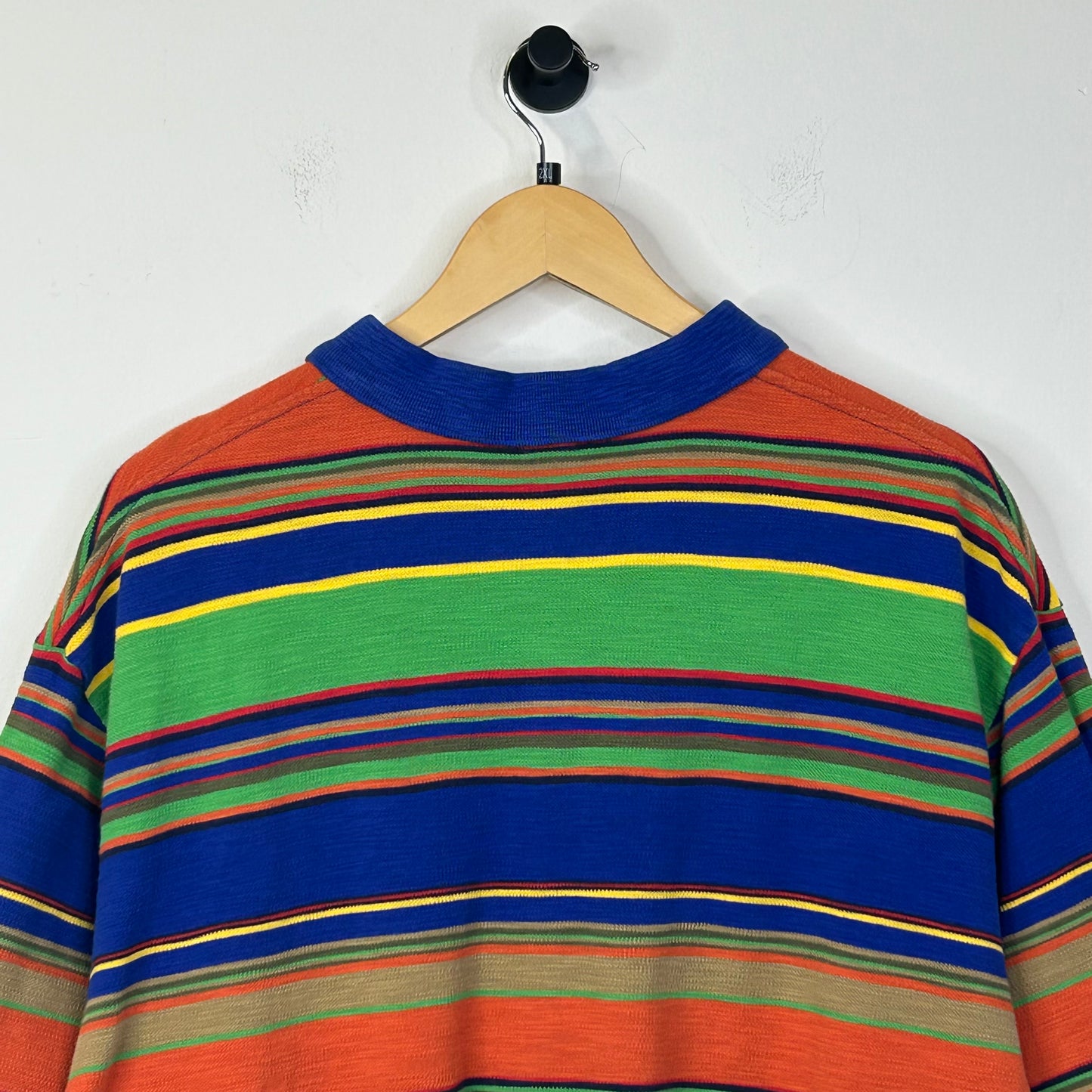 POLO RALPH LAUREN BLUE GREEN ORANGE STRIPE TEE