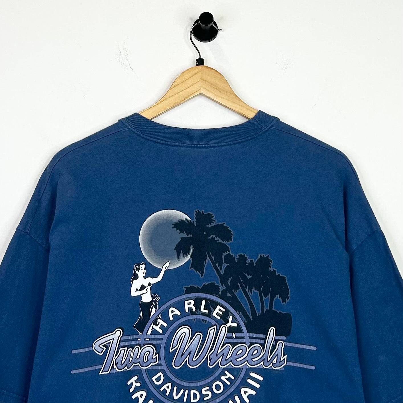 HARLEY DAVIDSON BLUE BIG FLAME TEE