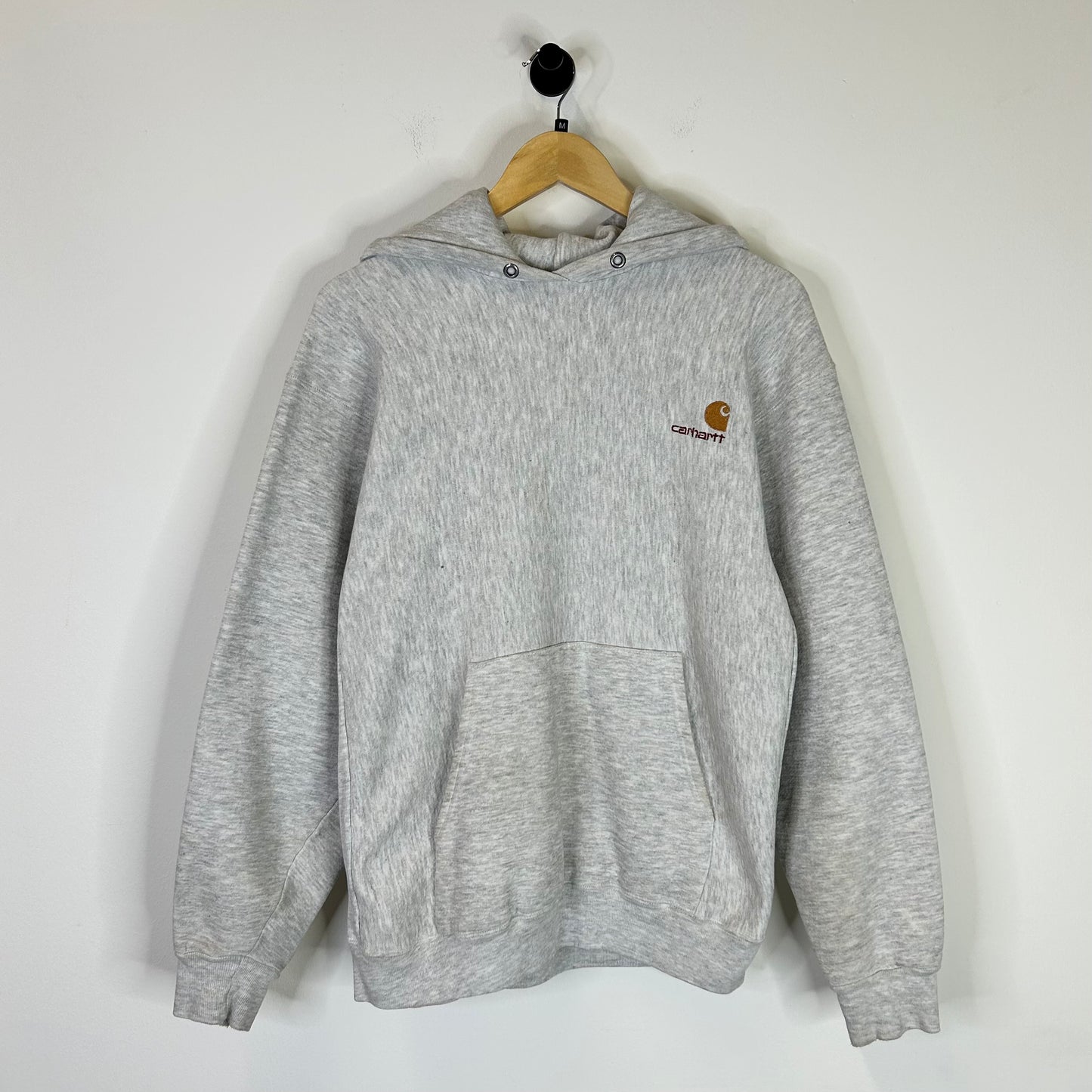 CARHARTT HEATHER GREY EMBROIDERED HOODIE
