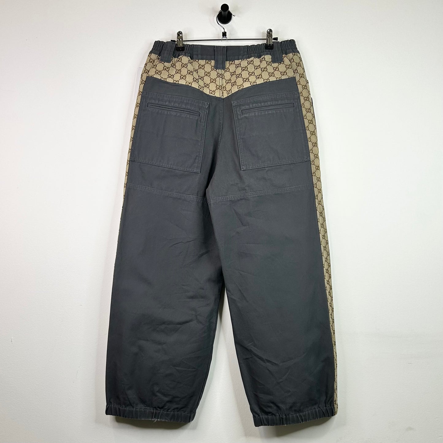 GUCCI DOUBLE POCKET MONOGRAM CANVAS PANTS