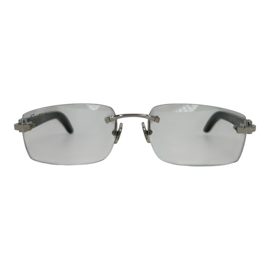 CARTIER SILVER/WHITE BUFFALO HORN GLASSES