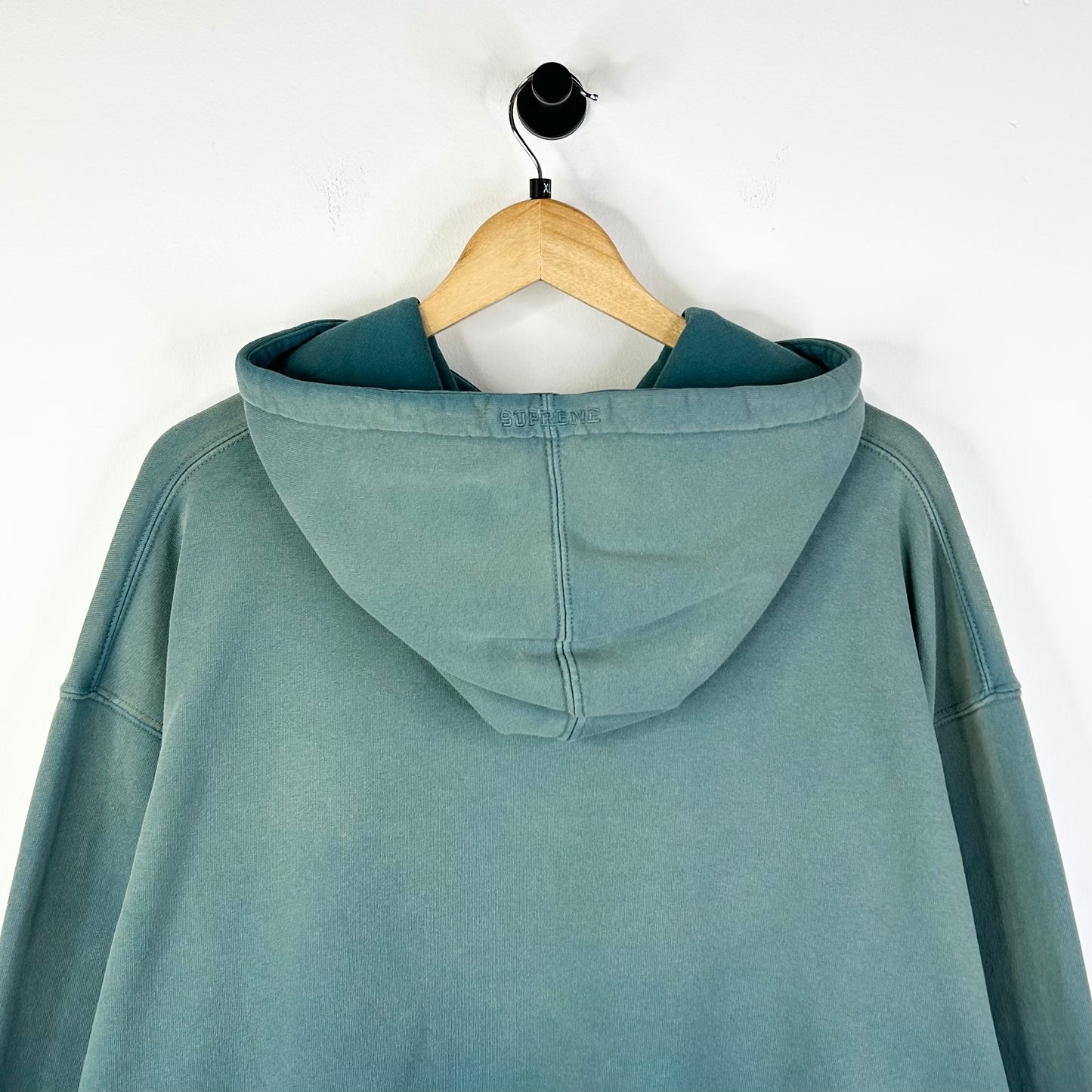 SUPREME OVERDYED AQUA S LOGO HOODIE