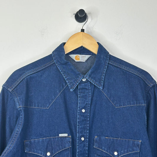 CARHARTT DENIM BUTTON UP SHIRT