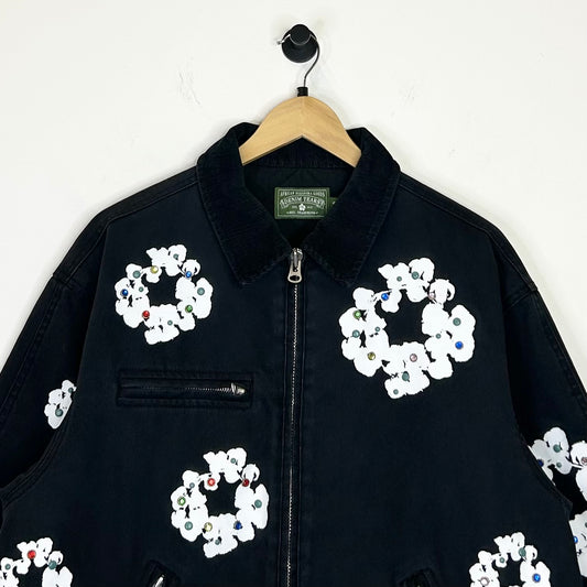 DENIM TEARS COTTON WREATH CANVAS WORK JACKET BLACK