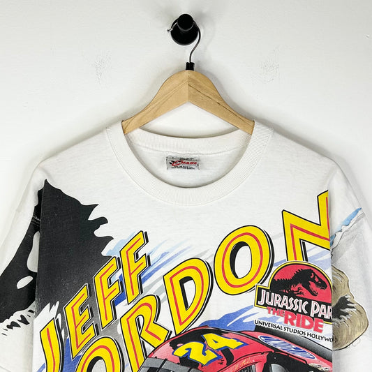1997 JEFF GORDON JURASSIC PARK WHITE RACING TEE
