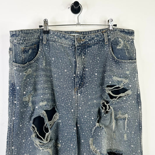 VALE FOREVER CRYSTAL RAIN DENIM JEANS