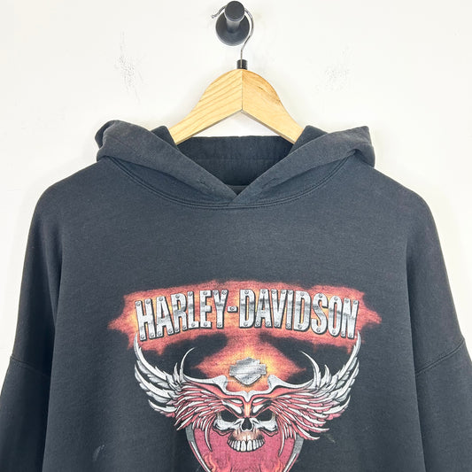 HARLEY DAVIDSON FLAME WINGED SKULL HOODIE