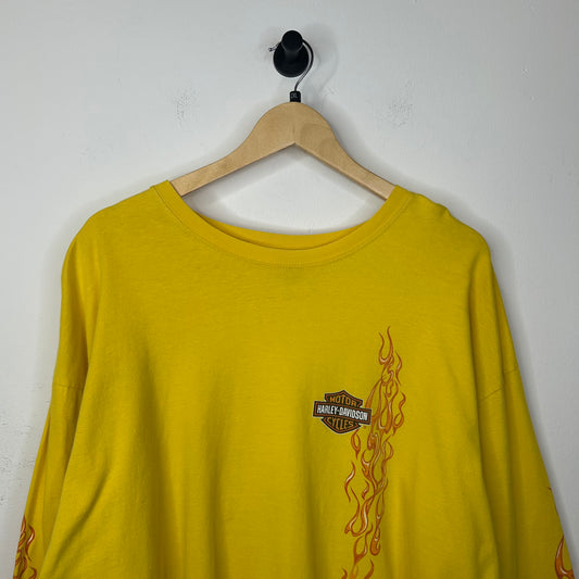 2003 HARLEY YELLOW FLAME LONGSLEEVE