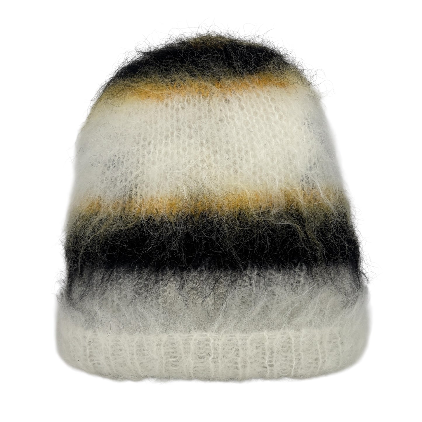MARNI YELLOW/BLACK/WHITE FUR BEANIE
