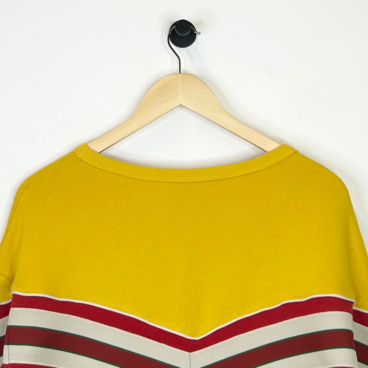 GUCCI CHEVRON STRIPE CREWNECK SWEATSHIRT