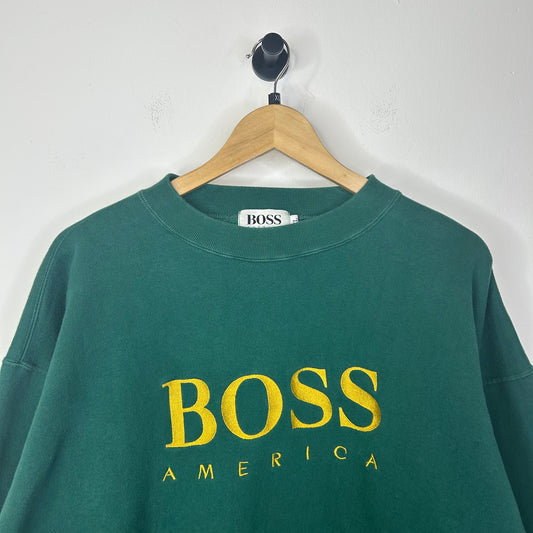 BOSS AMERICA GREEN GOLD CREWNECK
