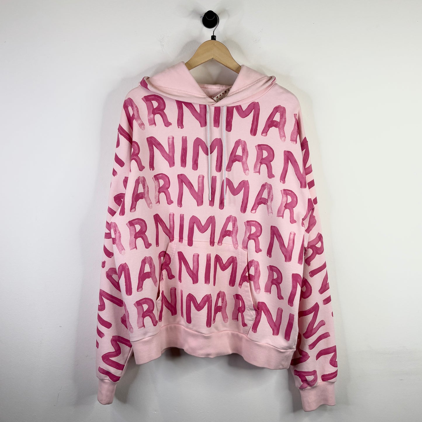 MARNI ALL OVER LOGO HOODIE 'PINK GUMMY'