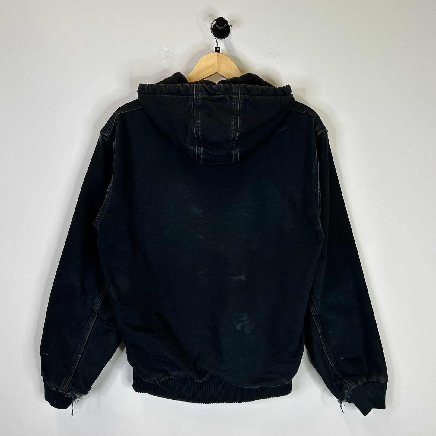 CARHARTT BLACK DISTRESSED HOODED JACKET