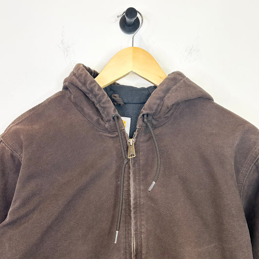 BROWN FADED CARHARTT HOODED JACKET