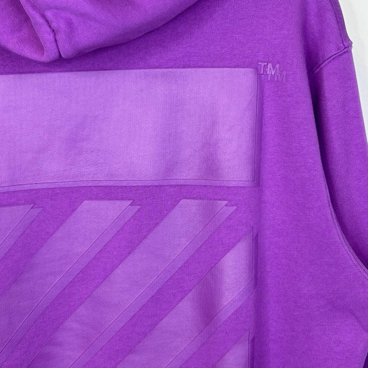 OFF WHITE PURPLE DIAGONAL TAB HOODIE