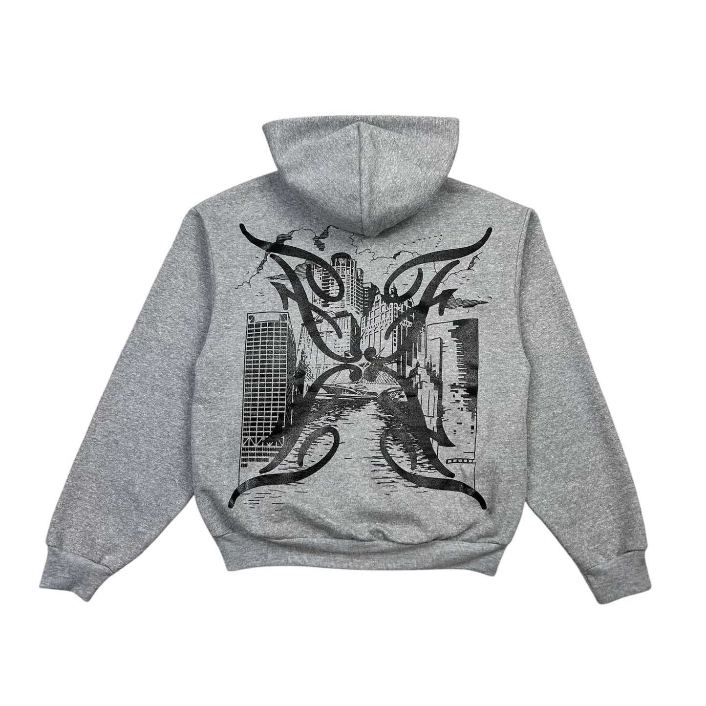 FLASHBACK MILWAUKEE SKYLINE CROPPED GREY ZIP-UP