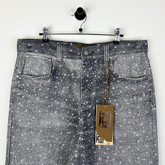 BIRTH OF A ROYAL CHILD RHINESTONE GREY DENIM