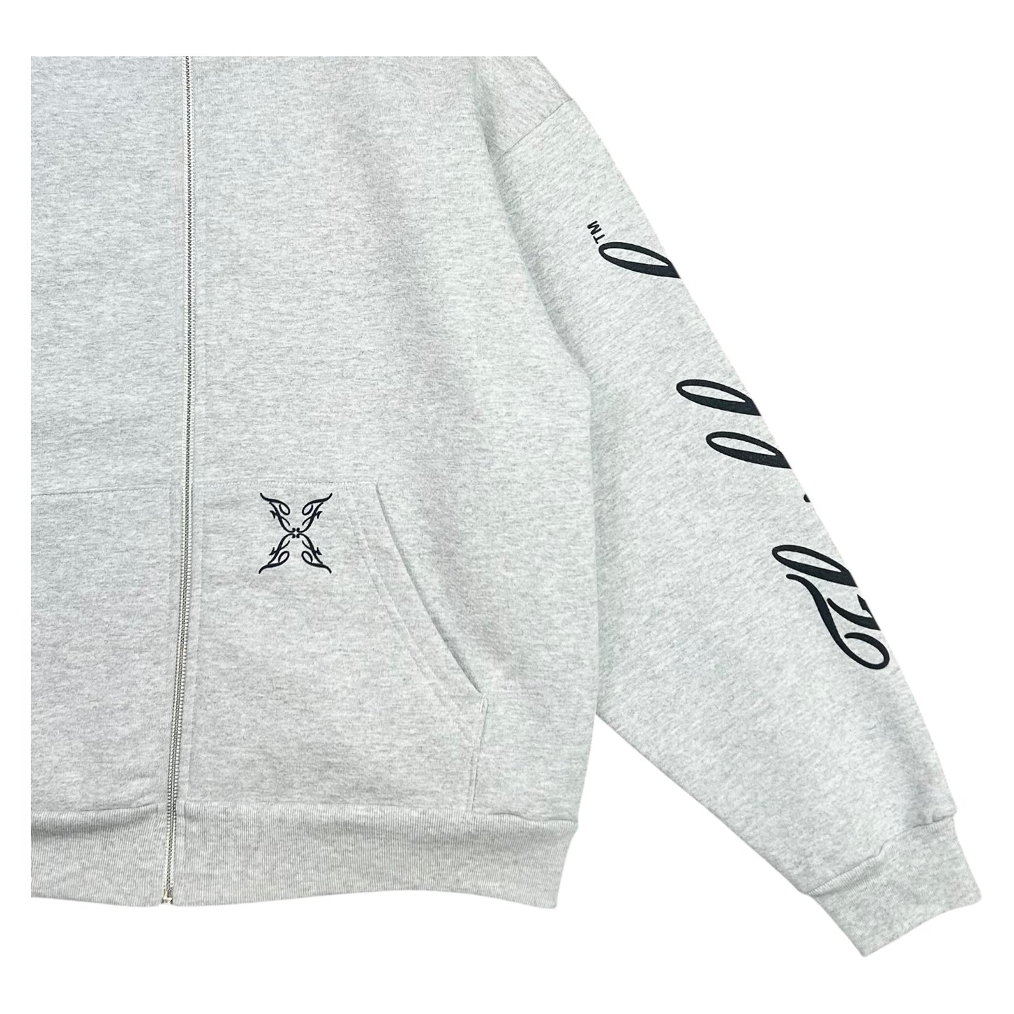 FLASHBACK HEATHER GREY LOGO ZIP-UP