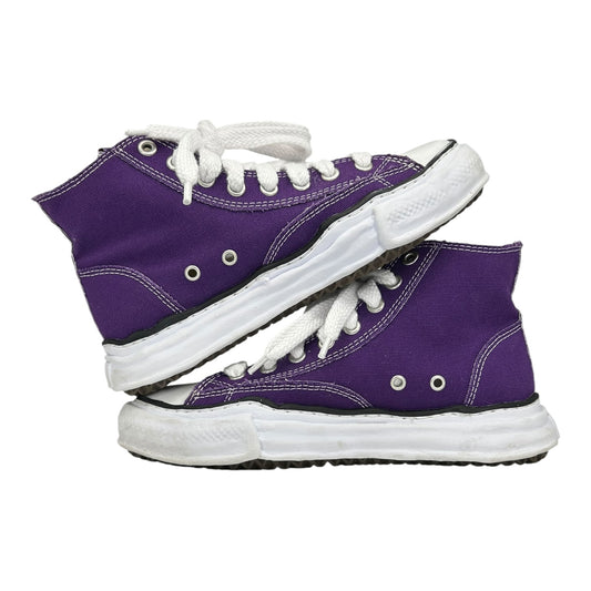PREOWNED MAISON MIHARA YASUHIRO HIGH TOP PURPLE CANVAS