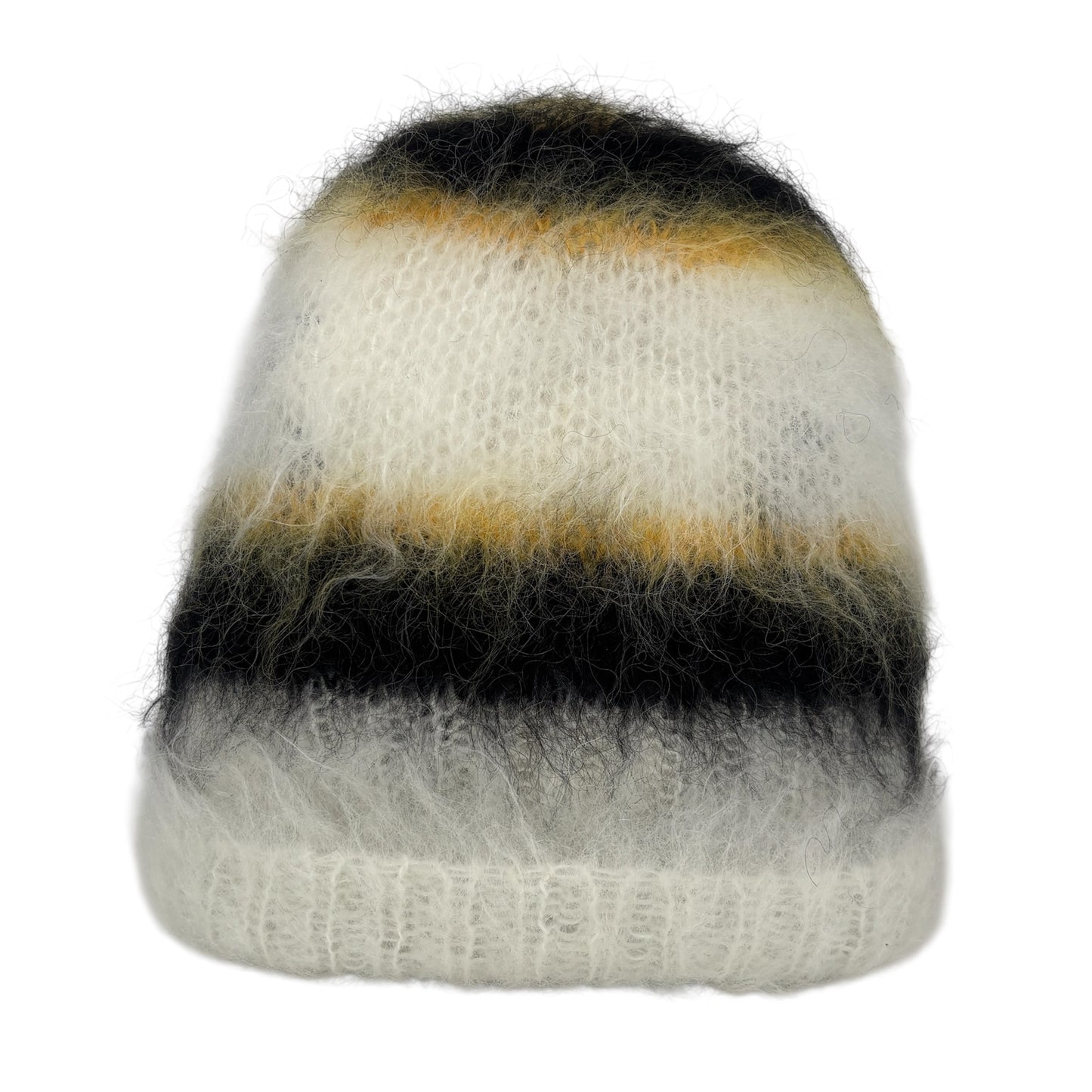 MARNI YELLOW/BLACK/WHITE FUR BEANIE