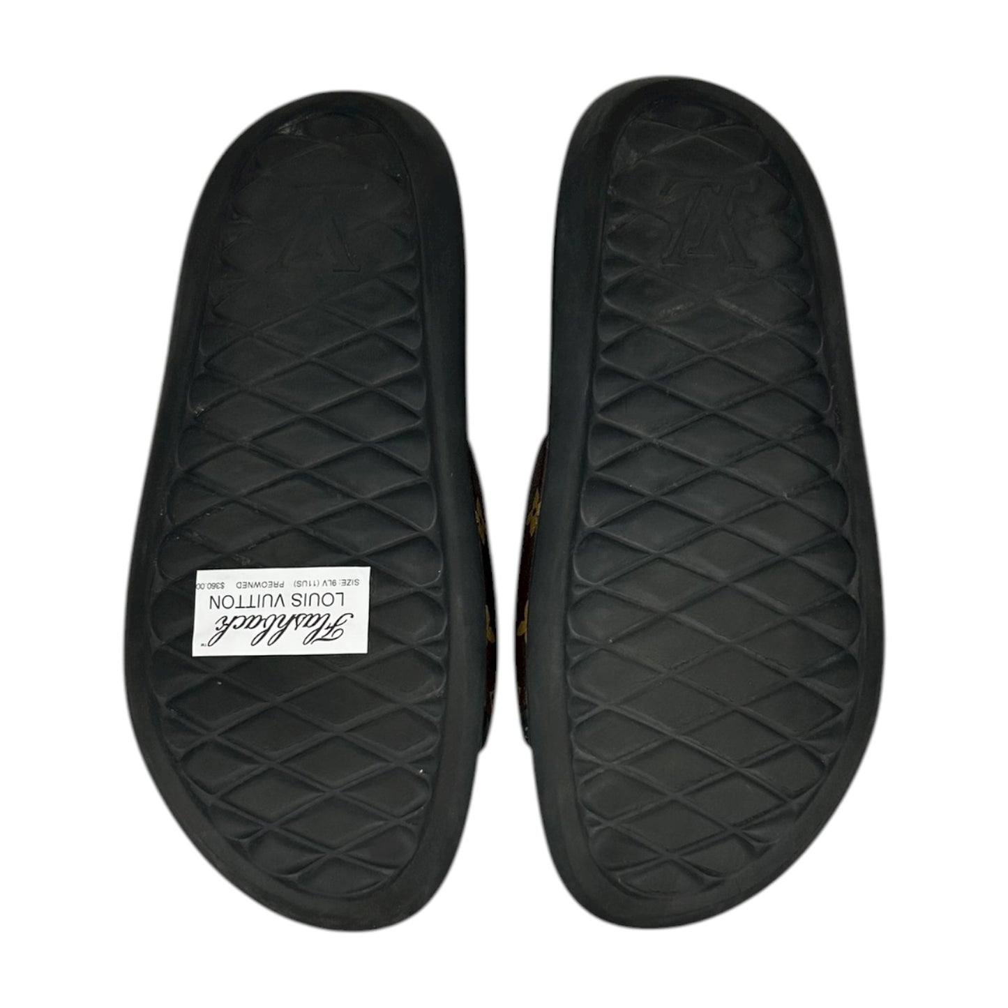 PREOWNED LOUIS VUITTON CLASSIC WATERFRONT MULE SLIDES
