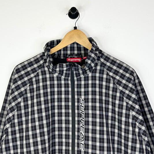 SUPREME PLAID TRACK JACKET BLACK