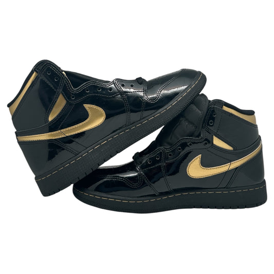 PREOWNED JORDAN 1 HIGH BLACK METALLIC GOLD SIZE 7Y