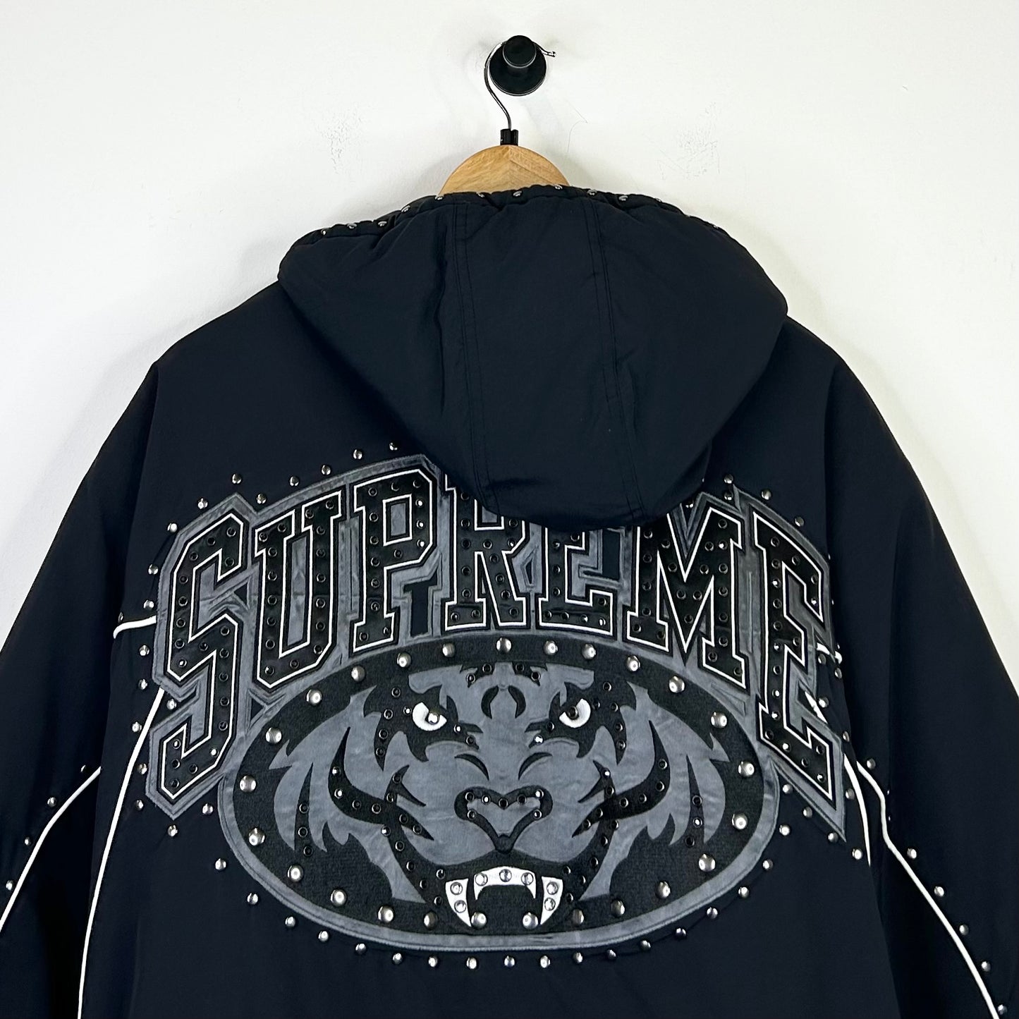 SUPREME BLACK STUDDED STADIUM JACKET