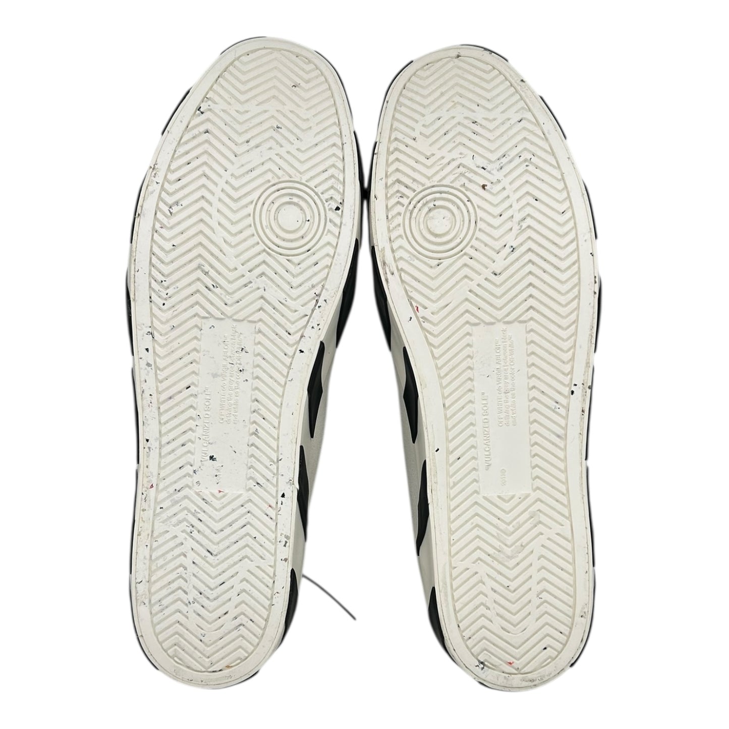 PREOWNED OFF WHITE VULC MID WHITE NAVY