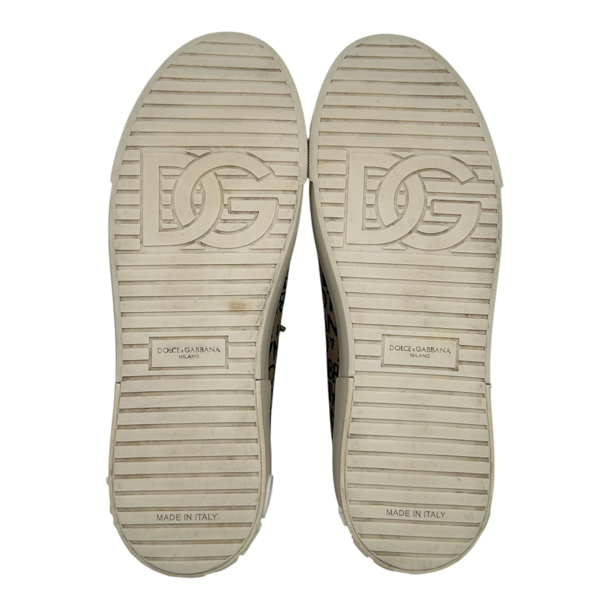 PREOWNED DOLCE & GABBANA PORTFINO VINTAGE SNEAKER BAIGE