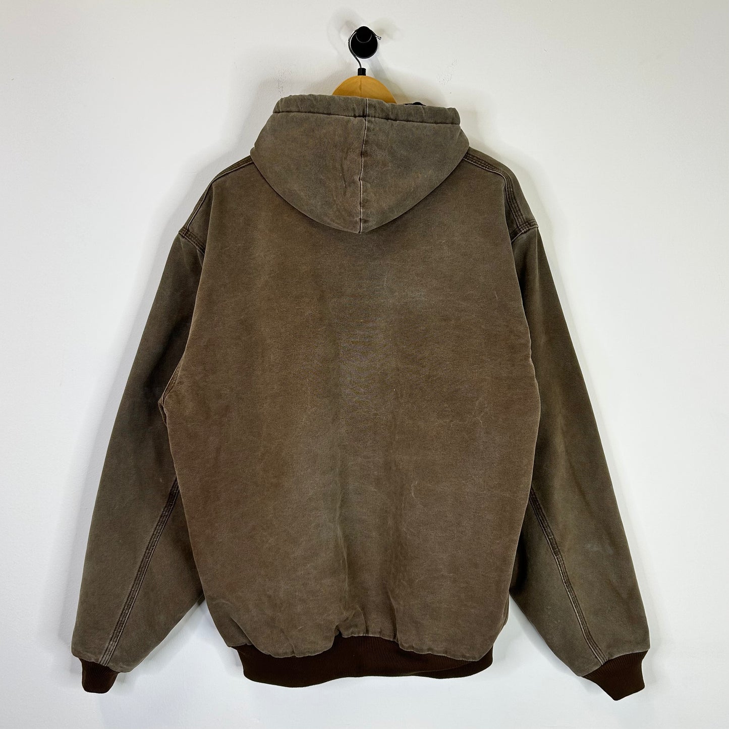 CARHARTT FADED BROWN FLEECE LINED HOODED JACKET